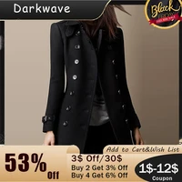 women 2021 new jackets oversized gothic punk black slim autumn winter woman coats outwear casual fashionable female plus size