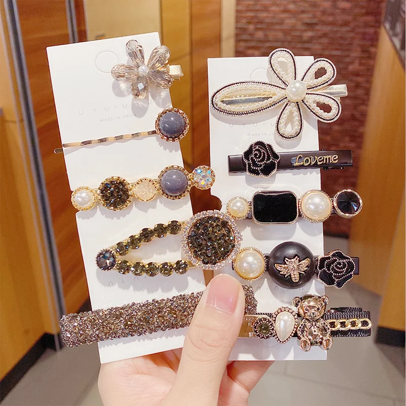 

Женская заколка для волос с жемчужинами и кристаллами, 1 комплект