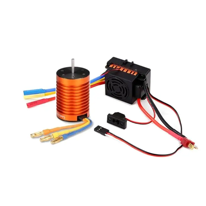 

9T 4370 KV Brushless Motor Waterproof 60A ESC Set for 1:10 RC Car Boat Spare Parts 40JC