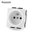 DIY Бесплатная комбинация, модуль розетки для Франции, белый  черный  серебристый  золотой стены, двойные USB-порты для зарядки, розетка 110-250 В