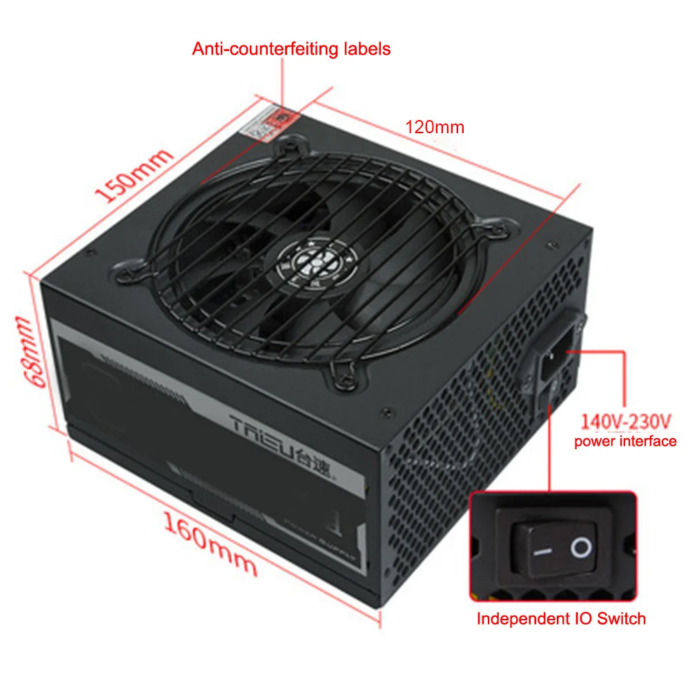 

TAISU Mining Power Supply 1800W PC Desktop BTC Miner Power Supply for R9 380 RX 470 Rig ATX Ethereum Miner Power Source