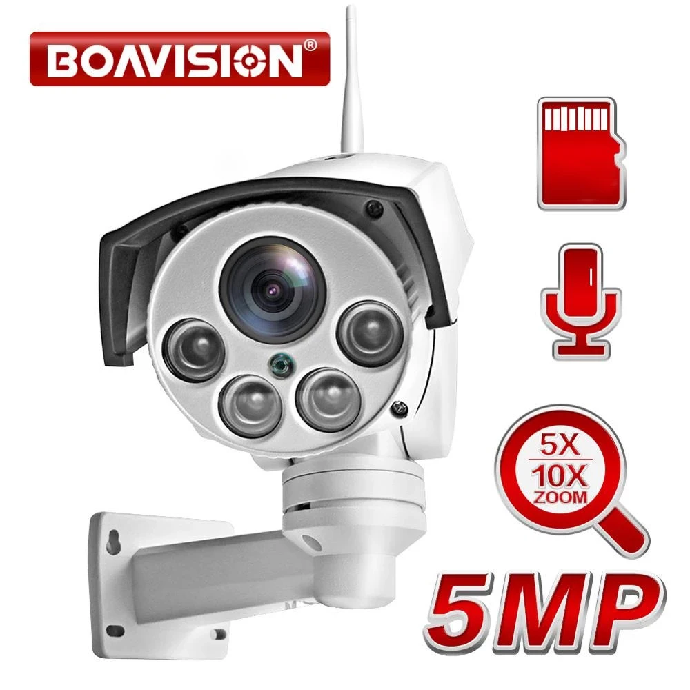 HD 5MP Wifi PTZ IP камера беспроводная 5X 10X оптический зум пуля Аудио CCTV Камера