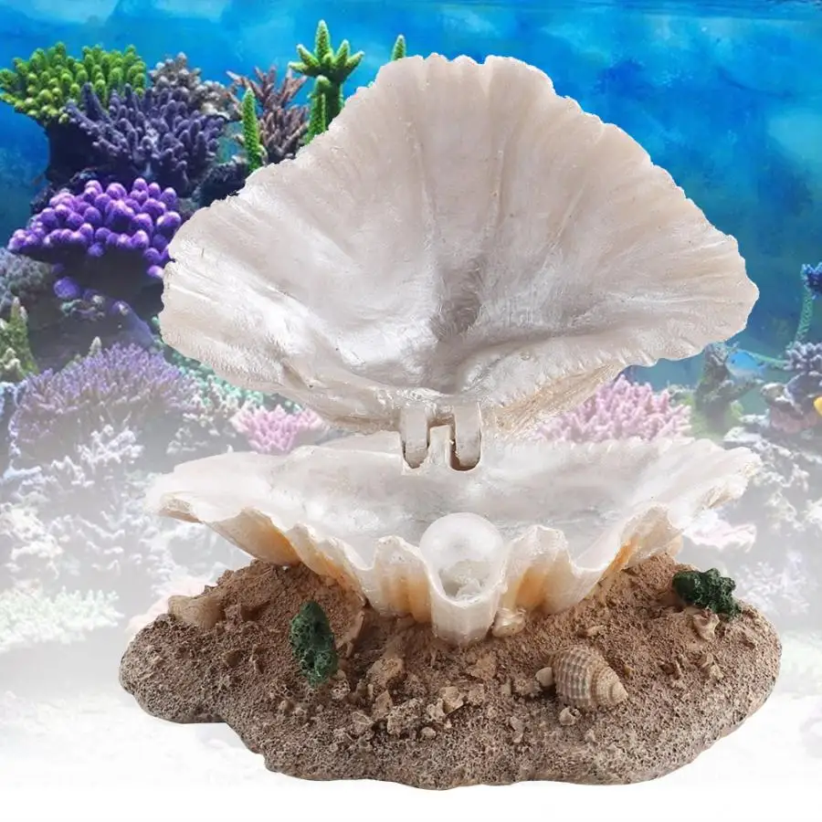 

Shell Pearl Bubbler Decor Aquarium Decoration Artificial Coral Air Bubble Maker Fish Tank Ornament Aquarium Ornaments