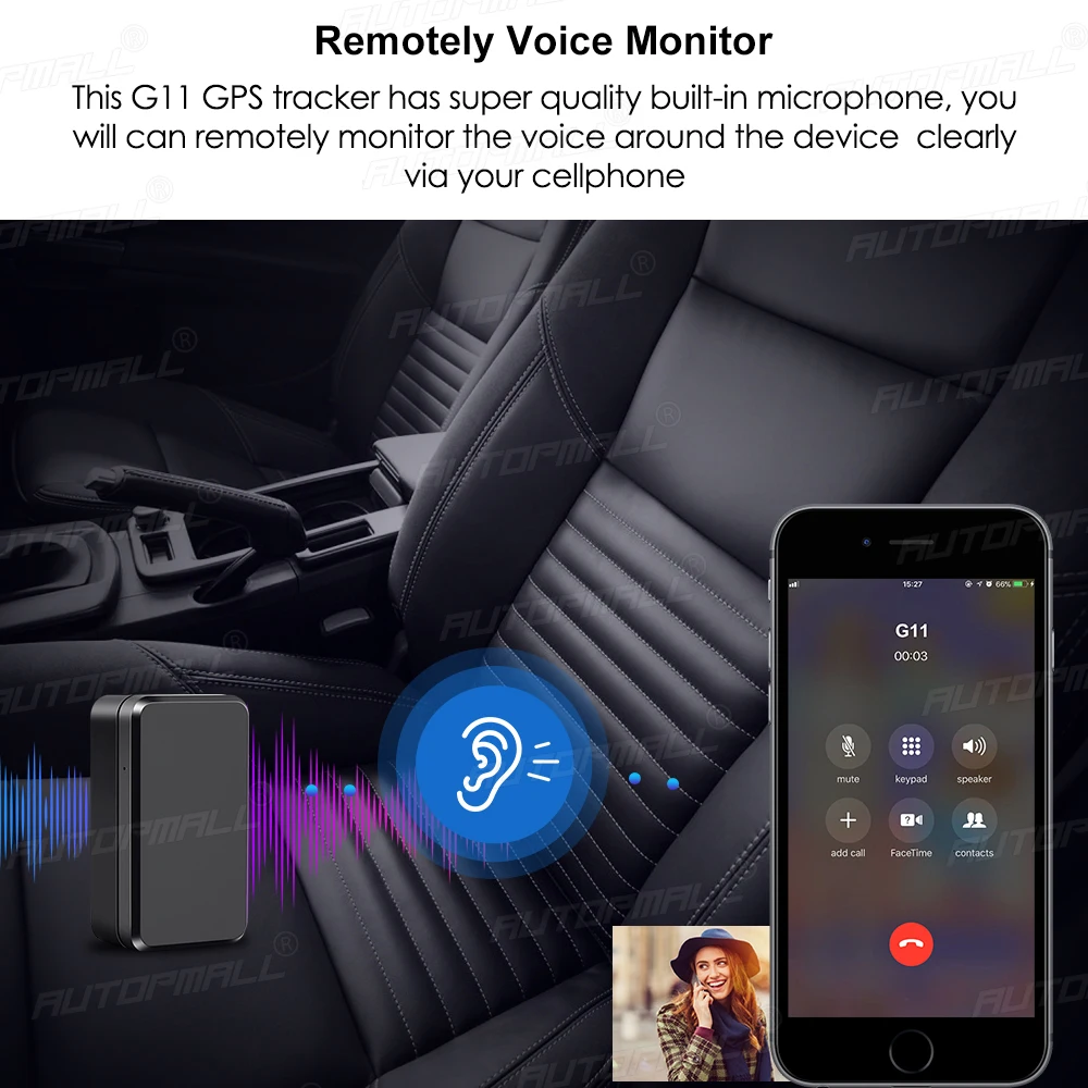 Автомобильный GPS-трекер G11 водонепроницаемый локатор с функцией SOS-звонков