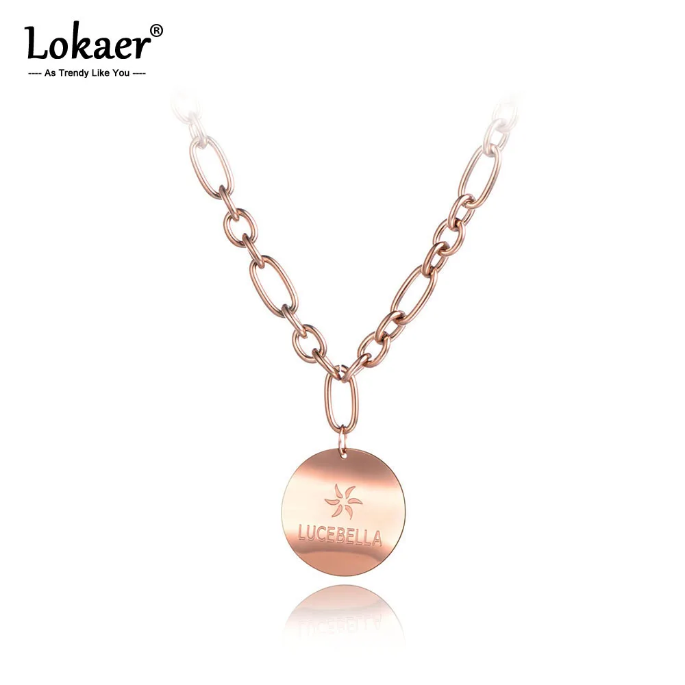Lokaer титановая подвеска круглая бирка из нержавеющей стали ожерелья ювелирные