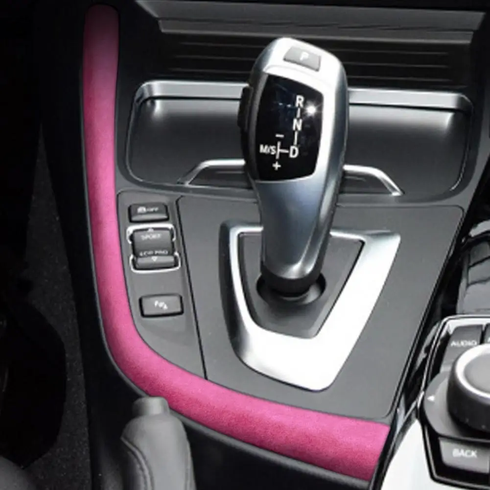 

Eco-friendly Great Suede Leather Gear Shift Panel Side Trim Strong Sticky Panel Strip Classy