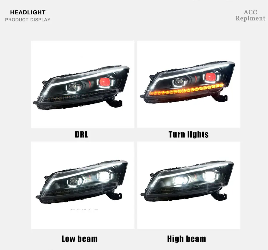 2 шт. светодиодный фары для Honda Accord 2008-2012 светодиодный автомобильный фонарь ангельские глазки ксенон HID комплект Противотуманные фары светодиодный дневные ходовые огни