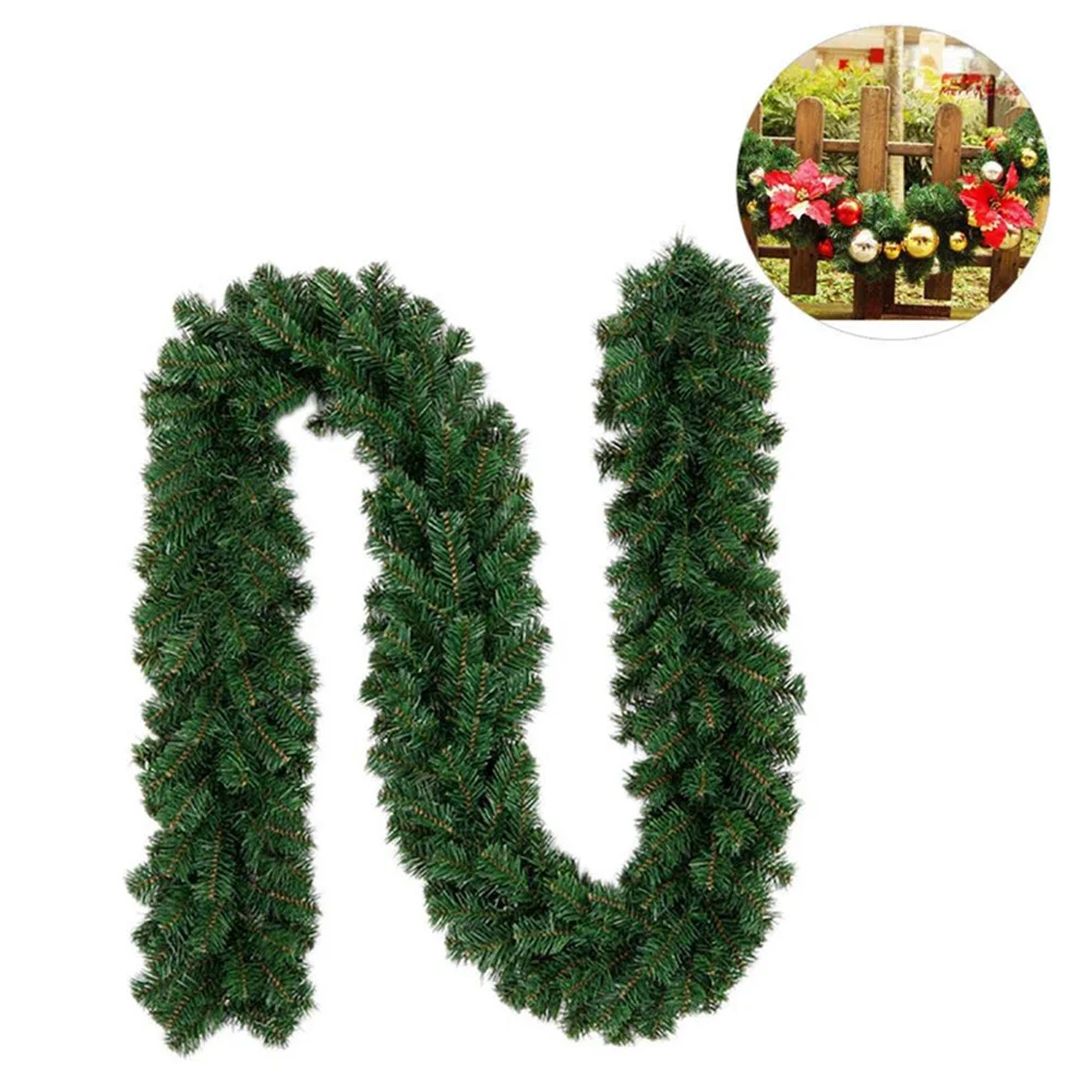 

2.7m Artificial Green Christmas Rattan PVC Encryption Garland Wreath Decoration Rattan Home Party Festive DIY Exquisite Ornament