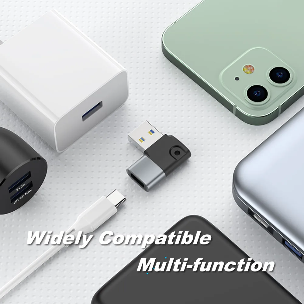 Адаптер Usb/Type C 3 А L-образный с поддержкой передачи данных угол 90 градусов Usb 0 OTG для