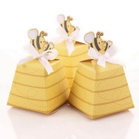 50pcslot baby shower creative cartoon honey bee candy box for newborn boys girls birthday party decorative favor