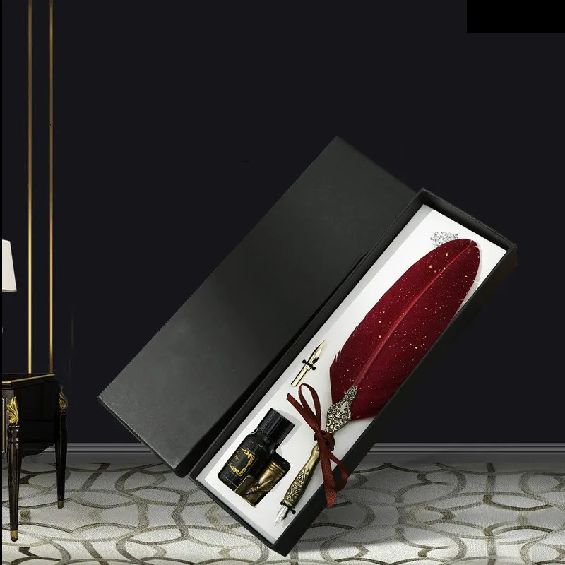 Ручка перьевая со стеклянными чернилами набор из 1 шт. Подарочная коробка ручка с