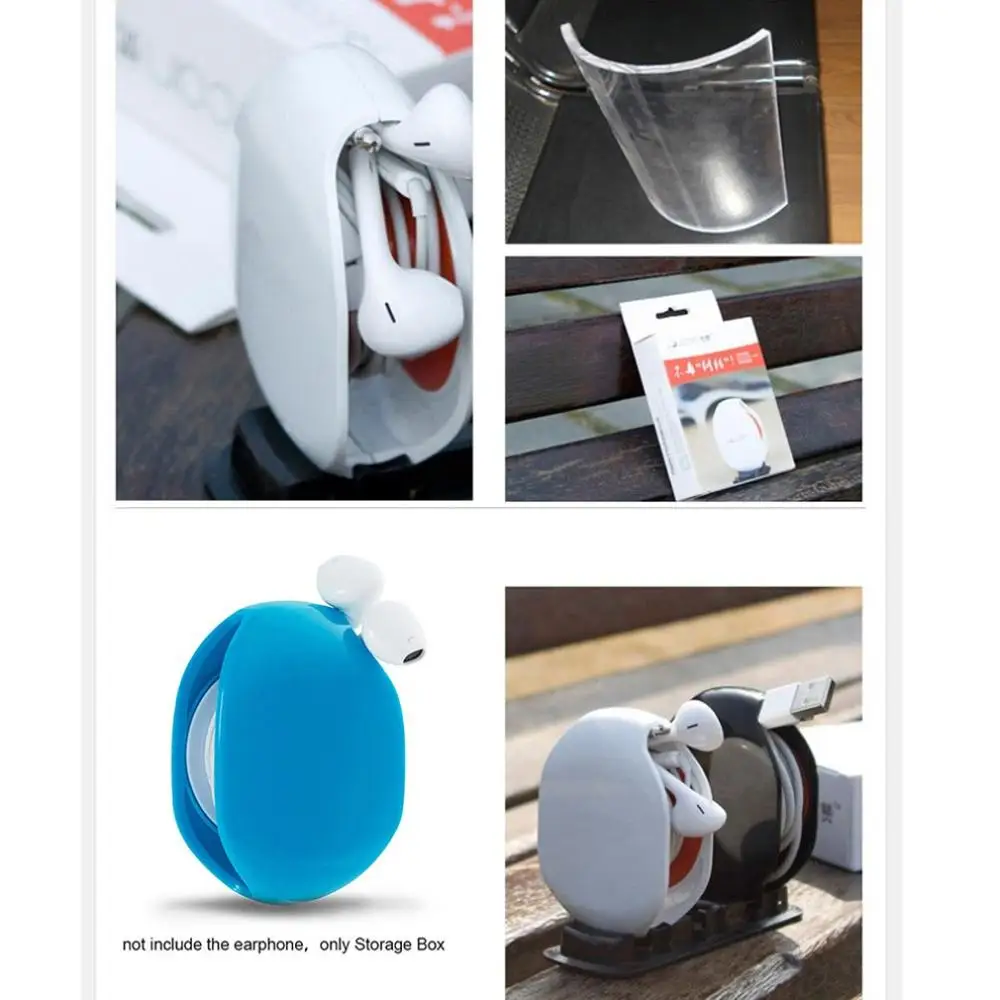 

Earphone Winder Mobile Phone Data Cable Storage Box Portable Automatic Cables Reel Hubs Holder Organizer
