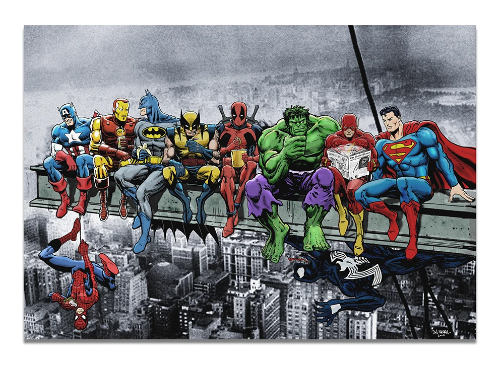Новинка, Топ супер герой, комиксы Marvel, забавный поп-арт, настенный плакат, Картина на холсте, Настенная картина, Декор, без рамки - Color: zixuan51