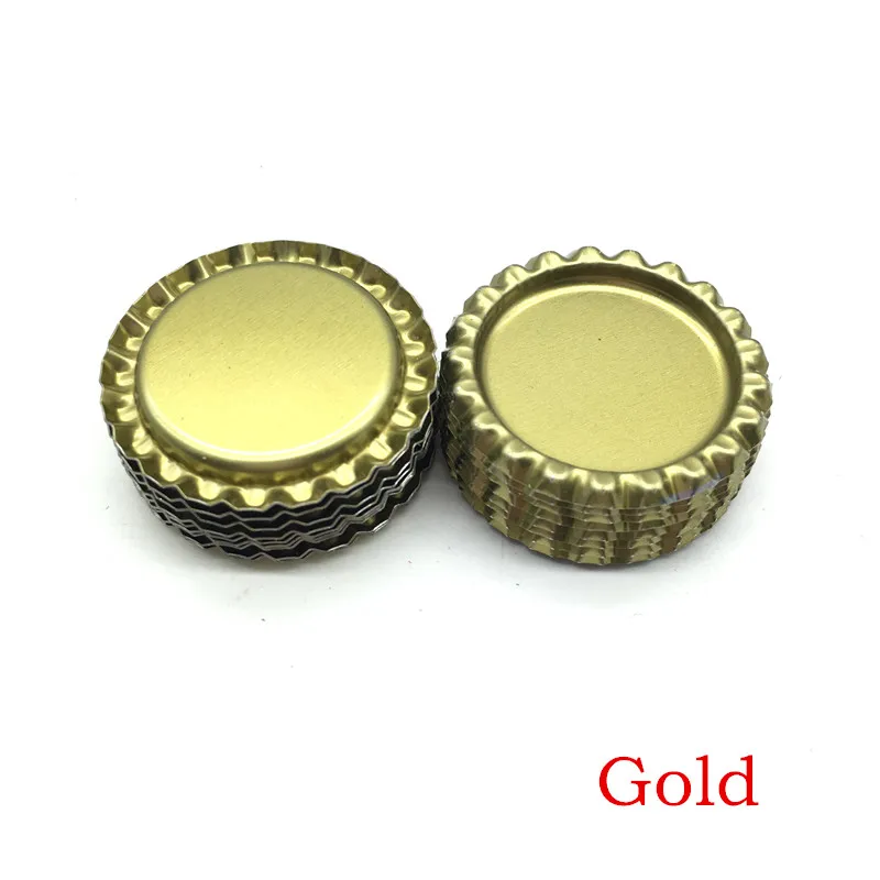 Gold Новое поступление, 24 цвета, с обеих сторон, металлические фланцевые крышки для бутылок без отверстий, плоские крышки для бутылок для ожерелья, украшения для волос - Цвет: Gold