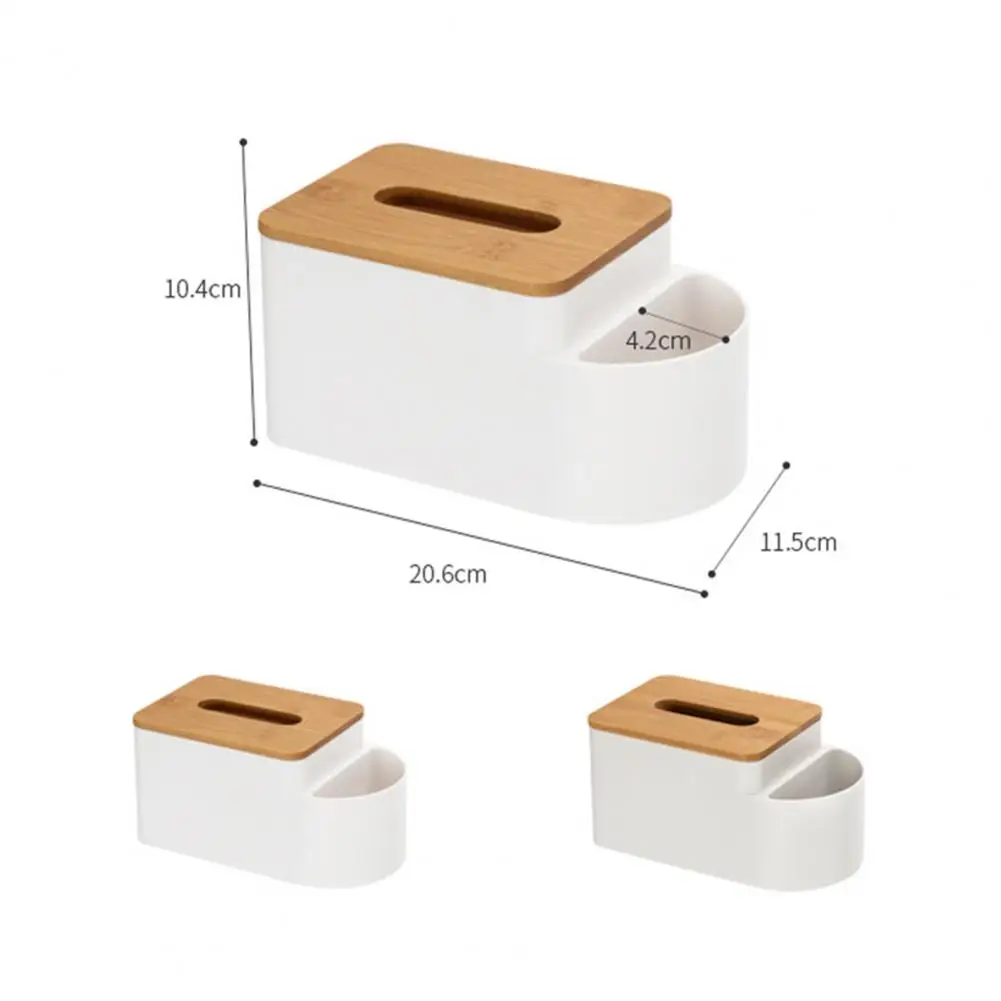 

Bamboo Home Desktop Tissue Draw Paper Storage Box Organizer with Compartment