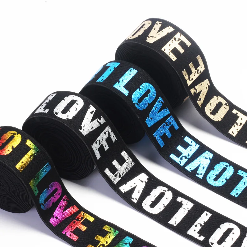 

2/3/4cm Elastic Band Printing LOVE Rubber Webbing Classic Pattern Letter Love Elastic Belt for Clothing Trousers Sewing Supplie