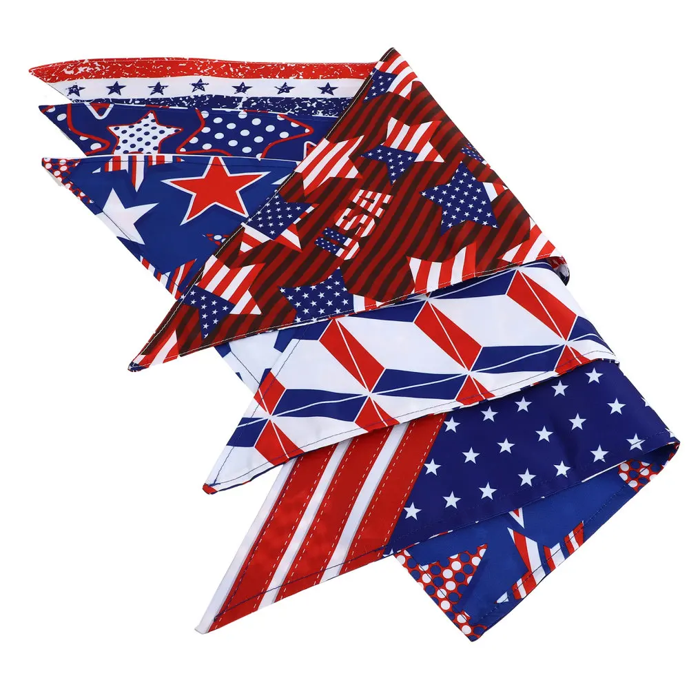 

3pcs Pet Saliva Towels Independence Day Design Dog Puppy Scarf Holiday Bib