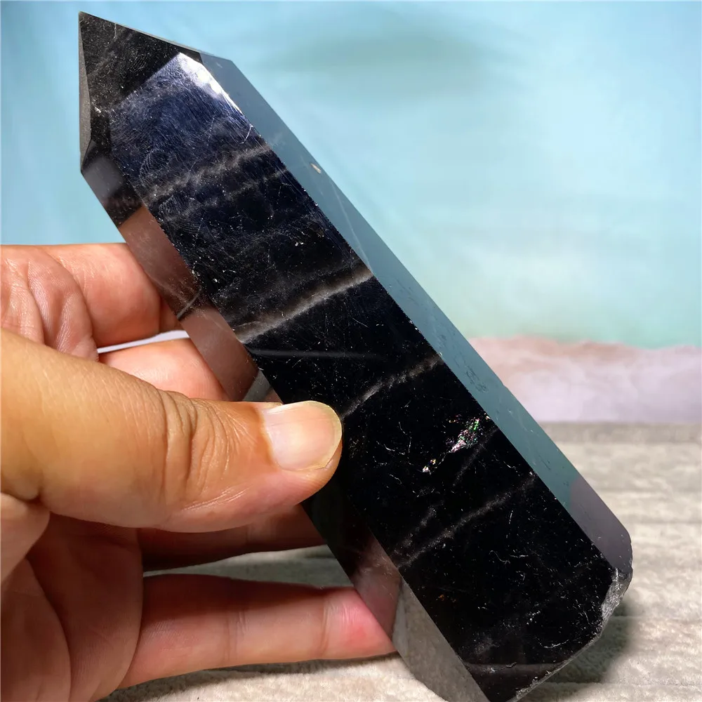 

Натуральный камень дымчатый черный кварц кристаллы палочка украшение дома драгоценный камень Викка Wichcraft подарки Исцеление башни рейки