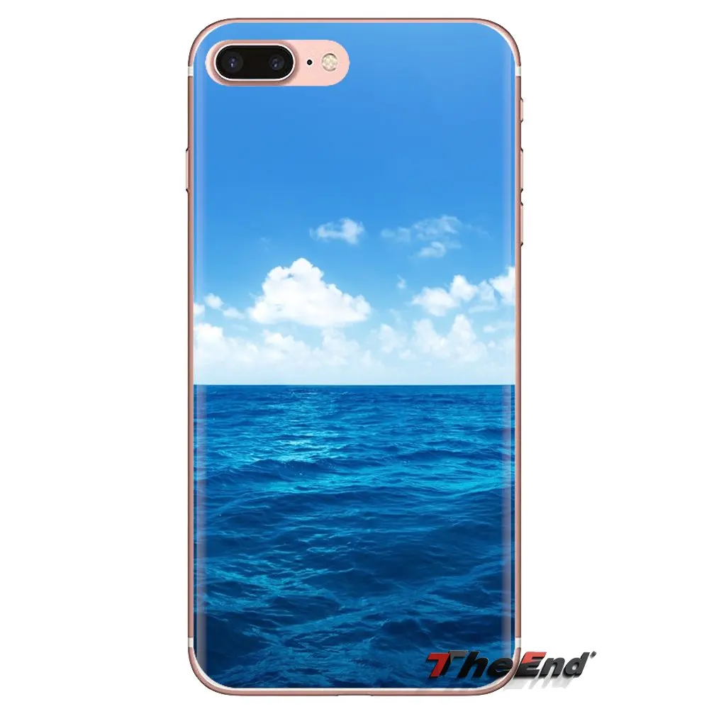 For iPhone XS Max XR X 4 4S 5 5S 5C SE 6 6S 7 8 Plus Samsung Galaxy J1 J3 J5 J7 A3 A5 blue ocean ace Transparent TPU Cases Cover |