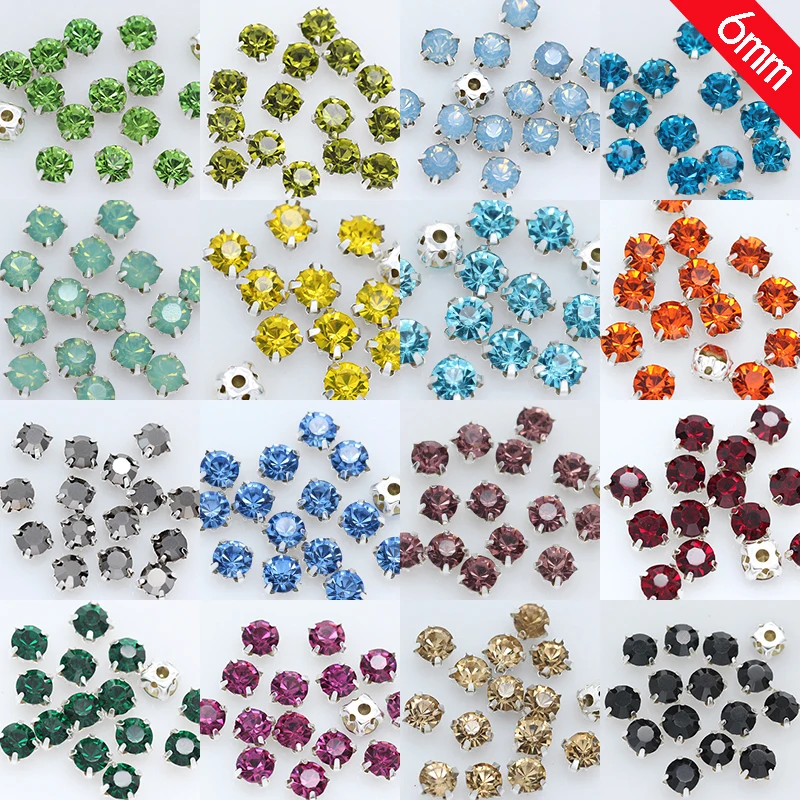 36 шт 6 мм пришить с украшением в виде кристаллов стеклянные стразы плоской задней