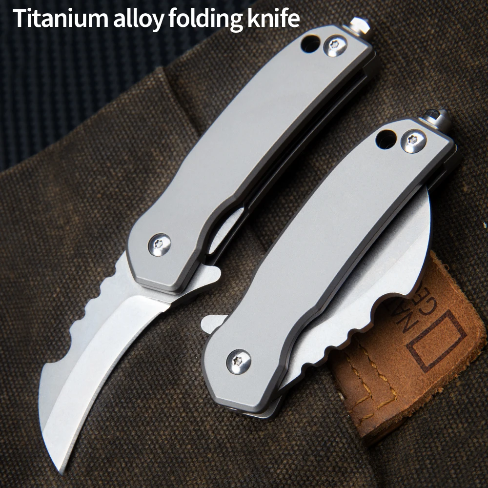 

Titanium Alloy Folding Knife Sharp Knife Outdoor Self-defense Knife Carry Knife Clip Knife Multi-function Tool Pocket Knife
