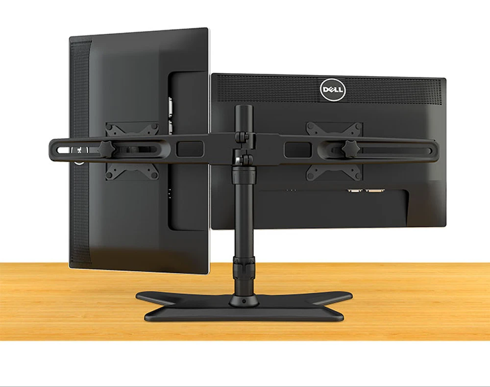 high quality Aluminum Alloy 15-27 inch Dual Monitor Holder 360 Rotation Free Lifting Tilt Stand Loading 10kgs Each Head | Электроника