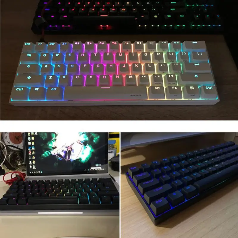 

60% Mechanical Keyboard Bluetooth 4.0 Type-C RGB 61 Keys Kailh Box Switch USB Cable L29K