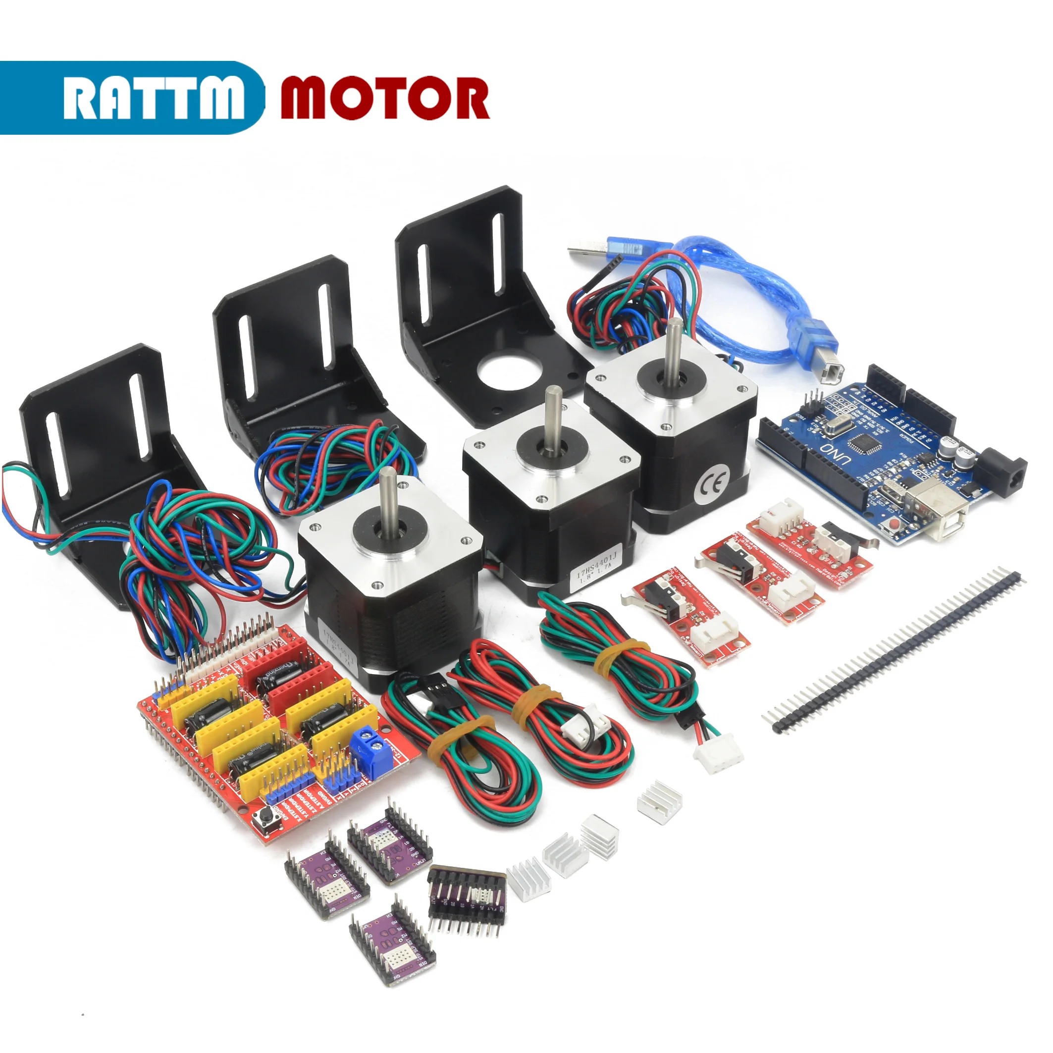 kit nema 17- e uno r3 equipamento para melhoria de impressora 3d drivers drv8825 Motor de passo