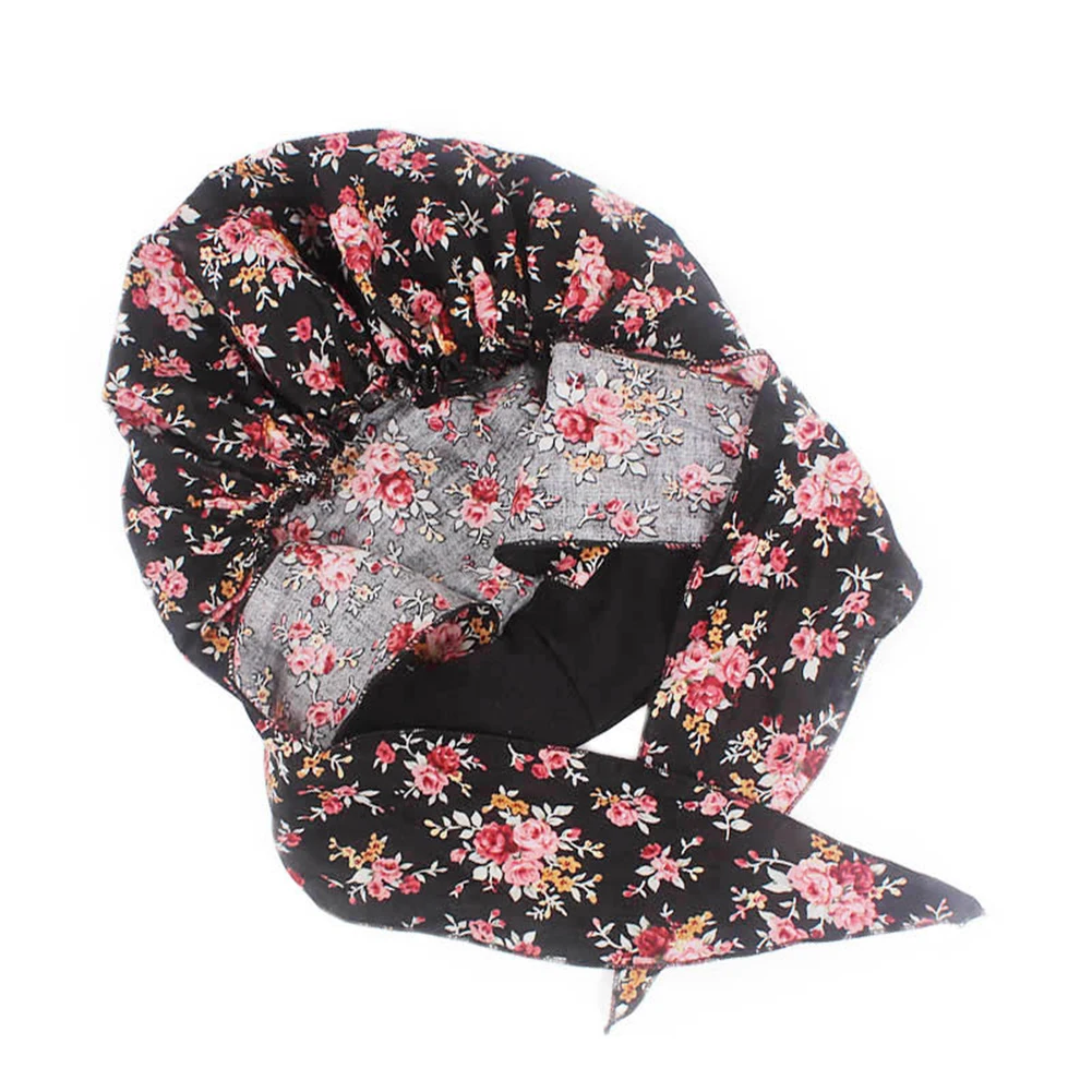 

New Inner Hijab Caps For Women Fashion Floral Print Turban Cap Muslim Warm Head Scarf Wrap Female Islamic Under Bonnet Hat