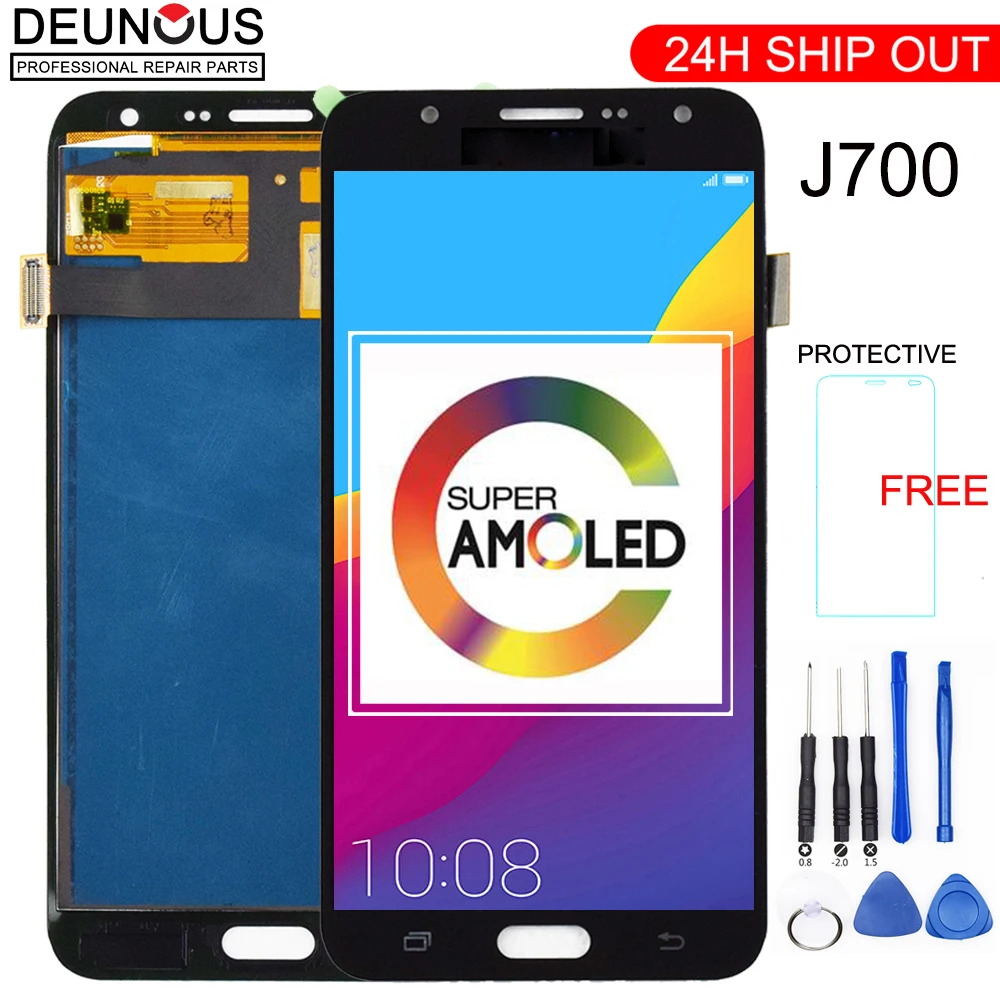 ЖК дисплей для Samsung Galaxy J7 2015 J700 J700F J700H J700M AMOLED сенсорный экран с цифровым