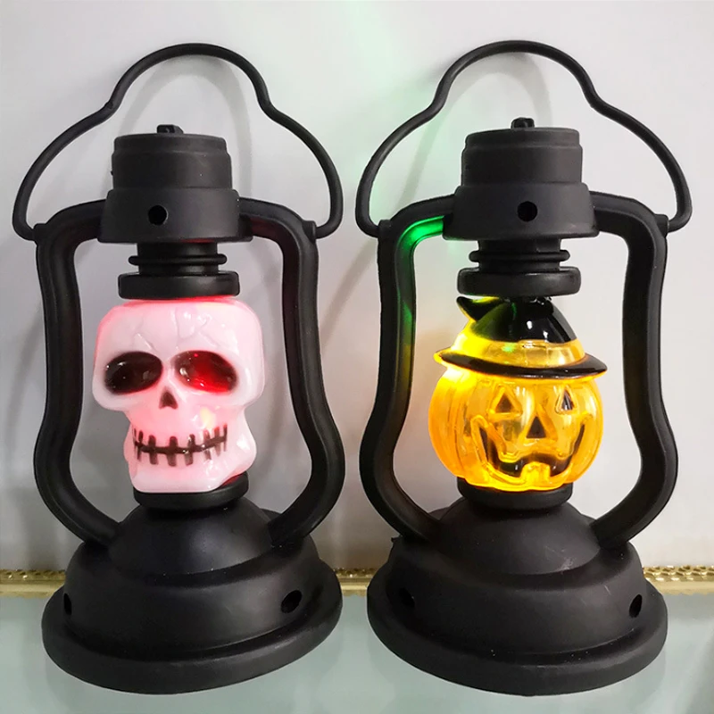 Pumpkin Skull LED Pony Lantern Halloween Decoration Prop Creative Holiday Bar Party Light LED Oil Lamp Prop lantern decoration