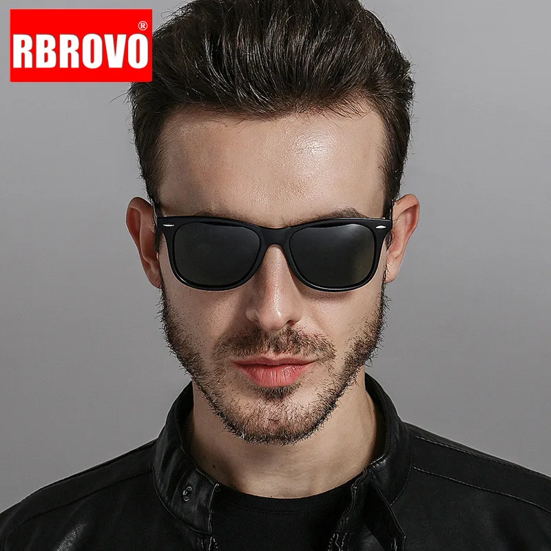 2021 поляризованные Квадратные Солнцезащитные очки RBROVO мужские брендовые