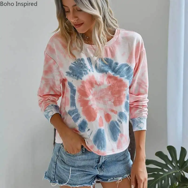 Женская футболка с рисунком осенняя оверсайз в стиле бохо 2020|Футболки| |