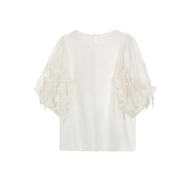 

XITAO White T Shirt Fashion New Women Pullover Ruffle Small Fresh Casual Style 2021 Autumn Loose Elegant Tee Top WMD2157