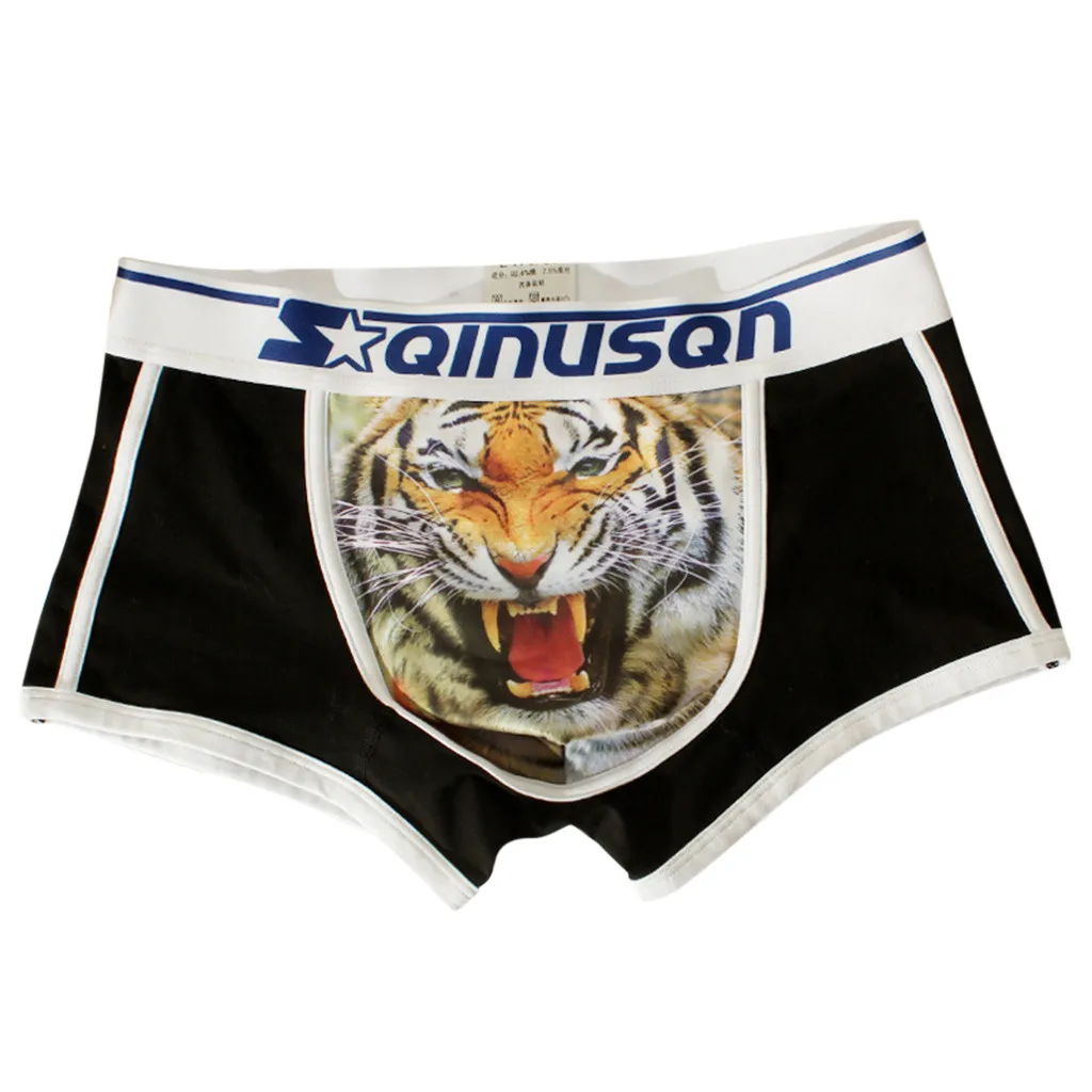SAGACE мужское сексуальное нижнее белье с 3D принтом тигра трусики ярких цветов для
