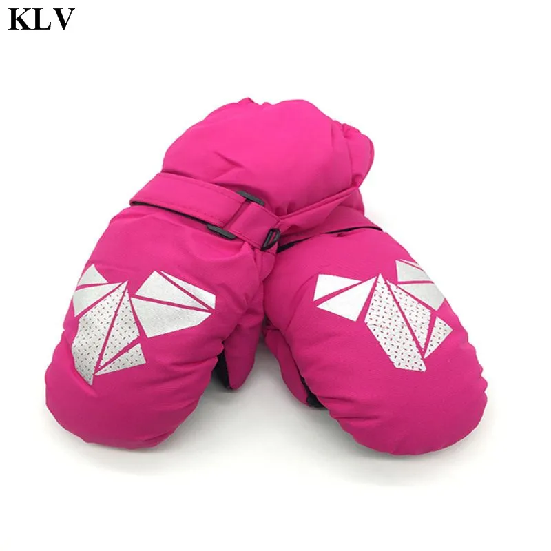 Варежки детские зимние Непродуваемые с геометрическим принтом | Детская одежда и