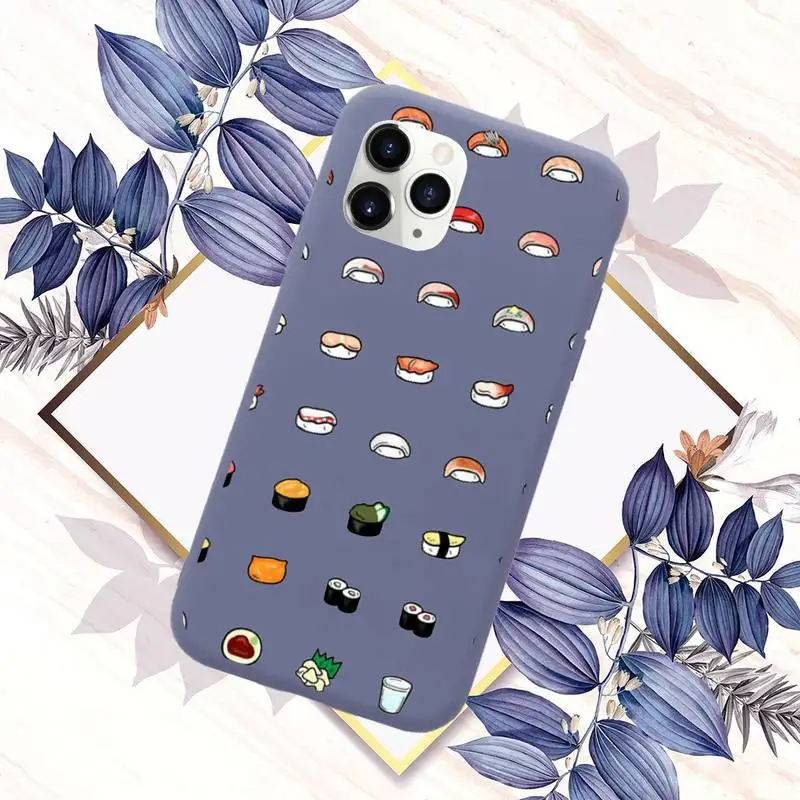 

Cartoon sushi cute Phone Case Candy Color for iPhone 11 12 mini pro XS MAX 8 7 6 6S Plus X SE 2020 XR