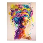 Африканские женщины тюрбан красочные каракули алмаз живопись круглый квадратный полный дрель Портрет DIY мозаика вышивка 5D Вышивка крестом