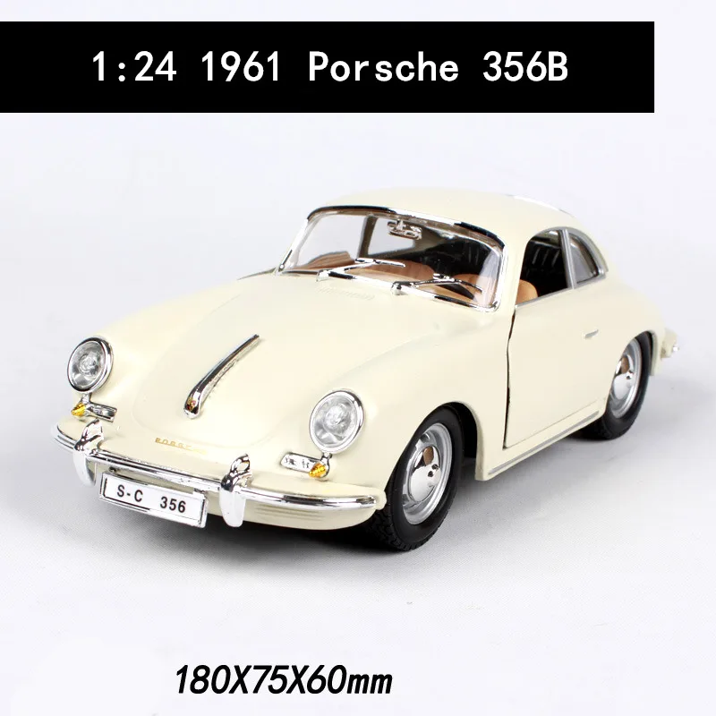 356B Bburago 1:24 1961 Porsche 356B модель автомобиля из сплава, модель автомобиля, украшение автомобиля, коллекция, Подарочная игрушка - Цвет: 356B