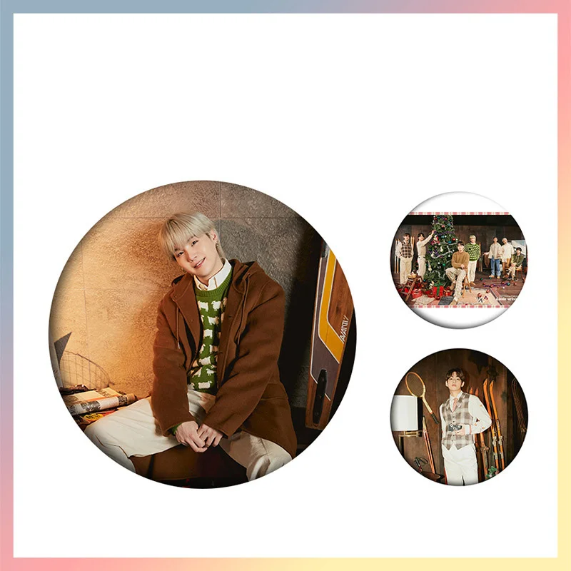 

1Pcs Kpop Wholesale Bangtan Boys Pin Badges New Album 2021 Holiday Collection Brooch Pin Badges For Clothes Backpack Decoration