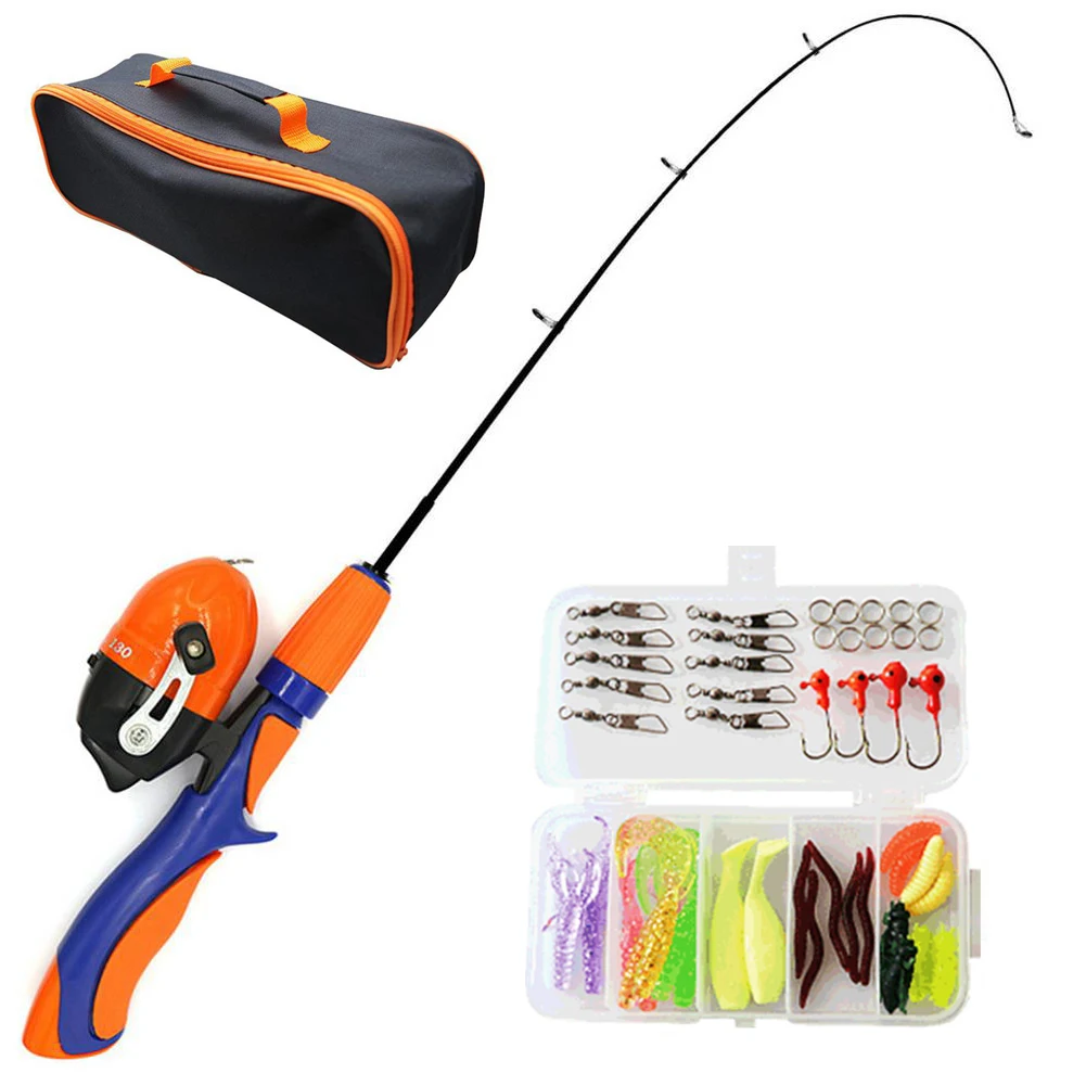 

Kids Fishing Pole Set Full Kits With Telescopic Fishing Rod And Spinning Reel Baits Hooks Saltwater Freshwater Travel Pole Set