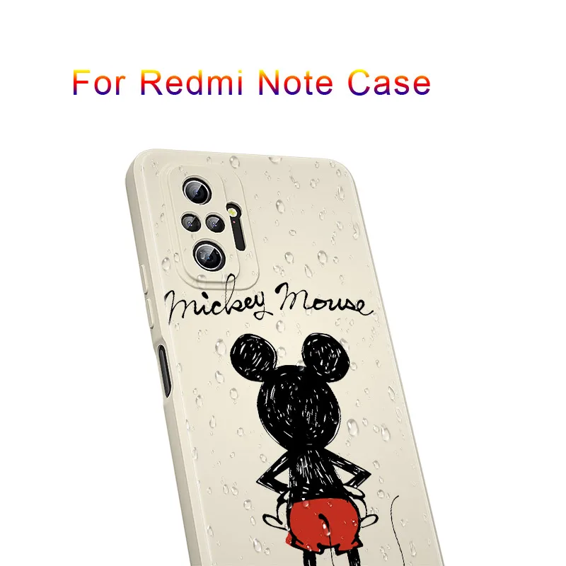 minnie y mickey liquid silicone soft cover for xiaomi redmi note 11 11t 10 10t 9 9t 8t 9s 8 7 pro max phone case free global shipping