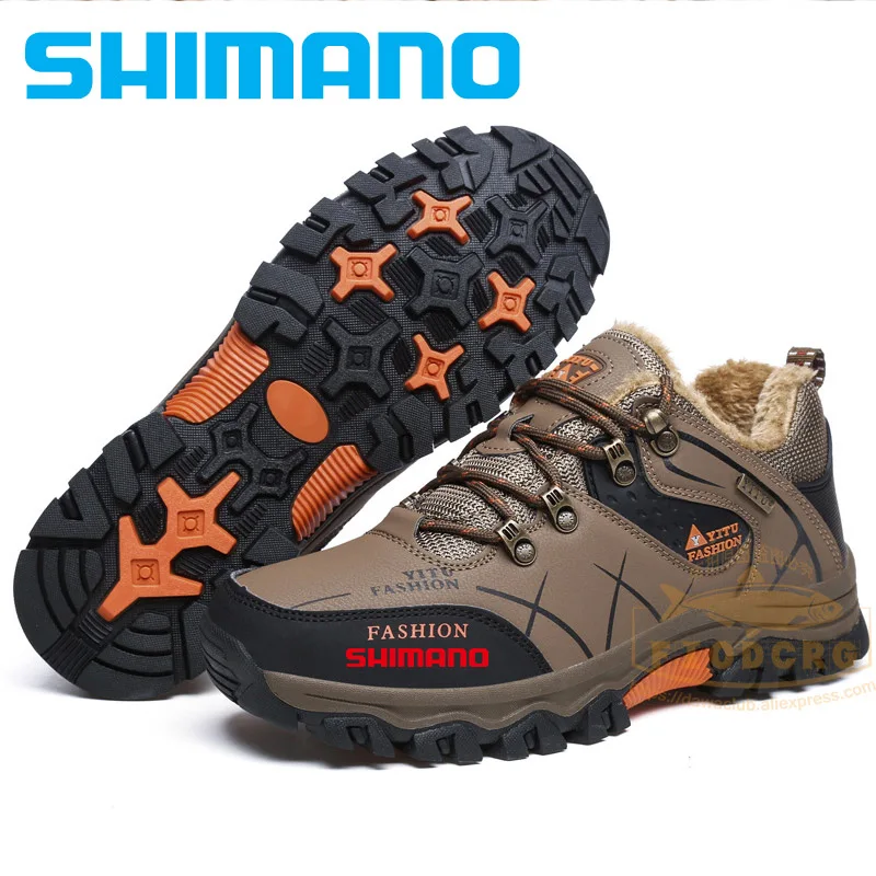 

2022 autumn and winter Shimano men's shoes men's fishing camping hiking shoes outdoor travel large size warm and anti-ski shoes