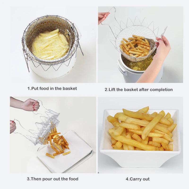 1 шт. складная корзина для жарки из нержавеющей стали с напряжением на краску