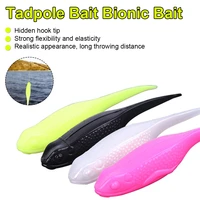 6pcs tadpole bionic bait crank hook lures worm soft bait hitting the submerged floating artificial tackle fishing parts