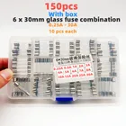 Стеклянный блок предохранителей с аксессуарами для защиты от тока, 6*30 мм, 0,25 шт., 0,5, 1, 2, 3, 4, 5, 6, 7, 8, 10, 15, 20, 25, 30A, предохранитель промышленныйдомашний