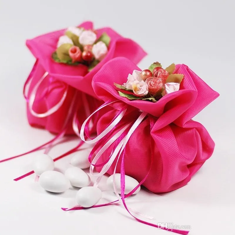 100 шт./лот двойные Сатиновые свадебные сумки конфетный мешочек Подарочная сумка