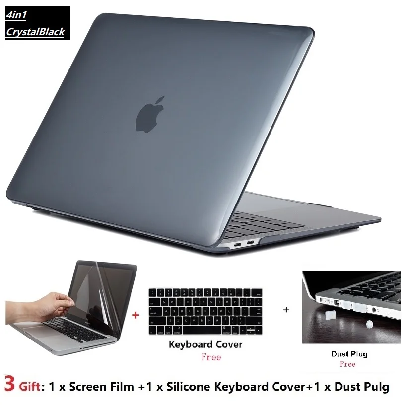 Прозрачный чехол для ноутбука + клавиатуры пленка экрана пылезащитный Apple Macbook Air