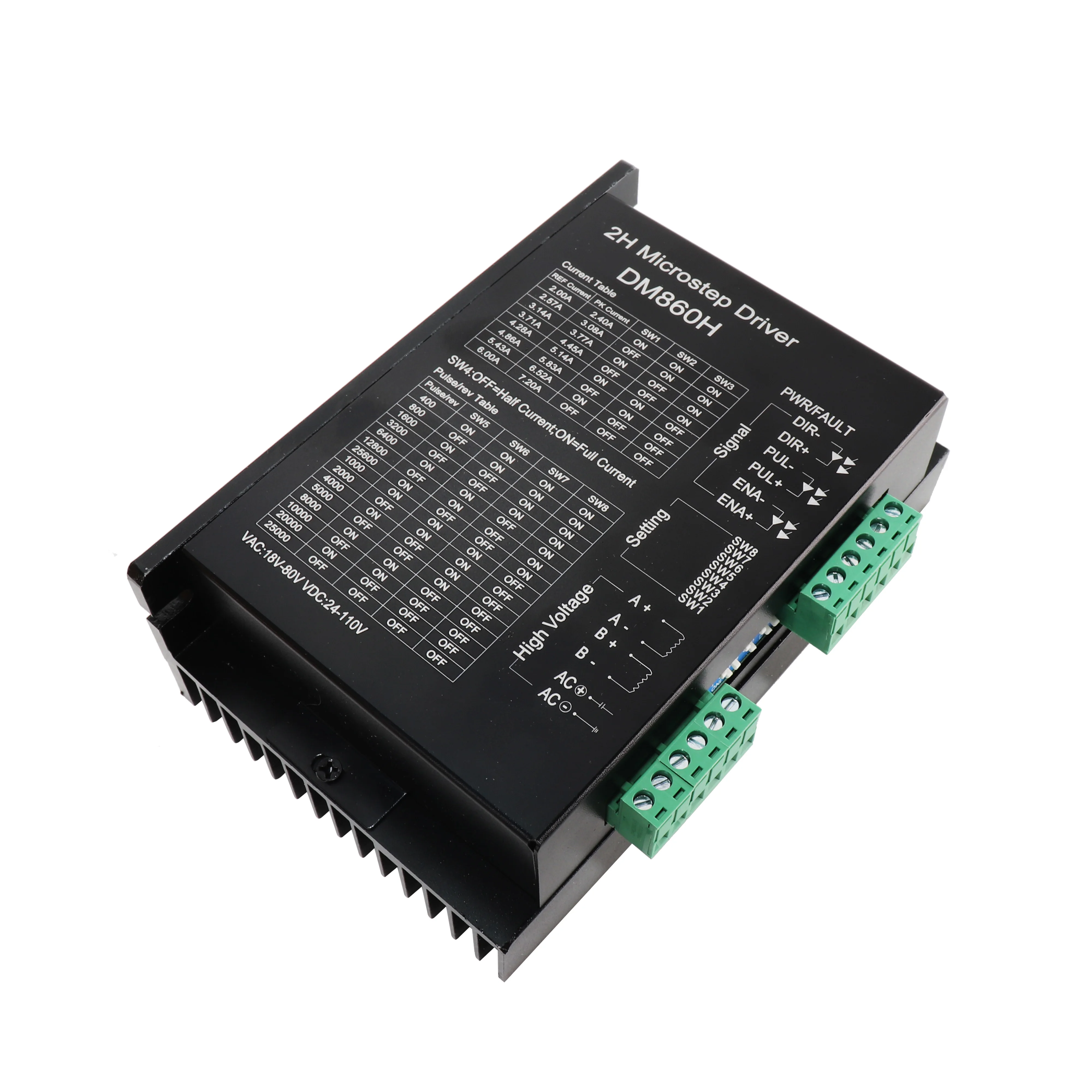 

Free Shipping NEMA17 Stepper motor DM860H controller driver 24V-110VDC step servo driver for NEMA23 CNC hybrid servo motor