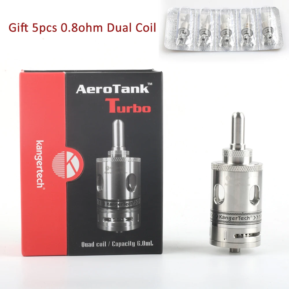 Клиренс Kanger турбо-аэротенк бак с подарком 5 шт. 0.8ohm двойной катушкой Kangertech 6 мл